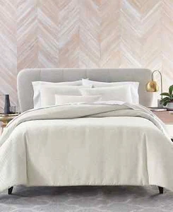 Hotel Collection Currents 4 Piece King White Comforter Set  MSRP $600! - Picture 1 of 11