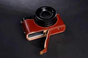 Original Echtleder Halbkamera Etui Tasche Cover für Panasonic LX100 Boden OFFEN - Bild 1 von 9