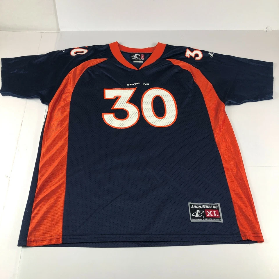 Camiseta deportiva vintage Terrell Davis juvenil extra grande Denver Broncos 30 logotipo atlética Foto 1 de 4