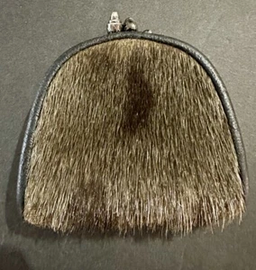 Vintage 3.5”x3” Brown Beaver Plush Pouch Coin Purse - Picture 1 of 7