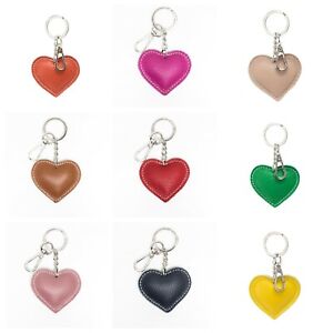 Genuine Leather Heart Shaped Keyring Bag Charm Tassel Leather Love Keychain Gift