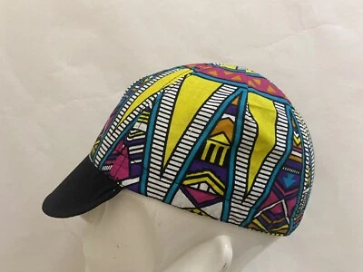 GORRA CICLISMO KENTE MULTICOLOR 4 PANELES HECHA A MANO EN EE. UU. Talla L M S Foto 1 de 4