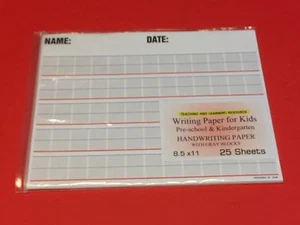 Writing Paper for Kids -  Handwriting Paper w/ Gray blocks  - 11X 8.5 in  - Picture 1 of 6