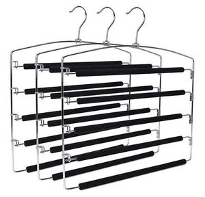 30 Pack Quality Multi Pants Hangers Space-Saving Multi-Bar Metal Pants Hanger... - Picture 1 of 9