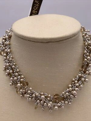 Collar de plata y perlas pequeñas y cristal Carolee de $110 JB51 Foto 1 de 4