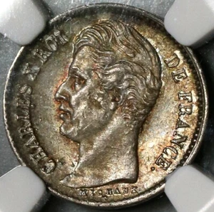 1828-A NGC MS 63 France 1/4 Franc Charles X Paris Silver Coin (19111801C) - Picture 1 of 6