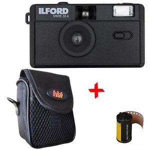 Ilford Sprite-II Reusable 35mm Film Camera w/ Colour 135 Film & Case