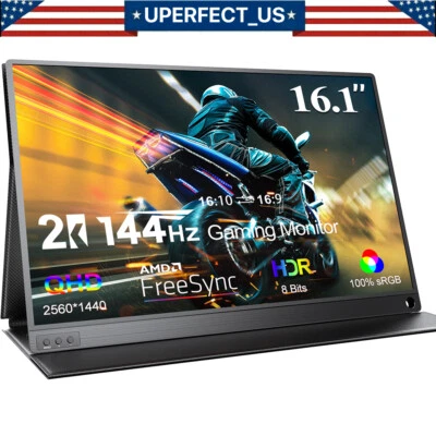 UPERFECT 2K 144Hz Portable Monitor 16.1" 1440P Gaming Computer Monitor FreeSync - Image 1 of 4