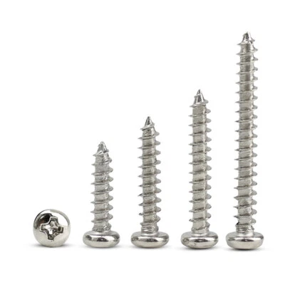 M1-M3 Small Micro Phillips Round Head Self Tapping Wood Screws Nickel Plated - Image 1 of 4