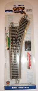 Bachmann HO E/Z Track Right Hand Remote Switch Nickel Silver Rail, Gray Roadbed