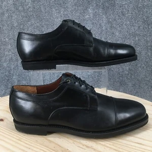 Johnston & Murphy Shoes Mens 41 Lace Up Oxford Comfort Cap Toe Black Leather - Picture 1 of 16