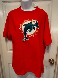 Miami Dolphin Orange T-shirt 100% Cotton LARGE w/ Ronnie Brown #23 on back - Picture 1 of 8