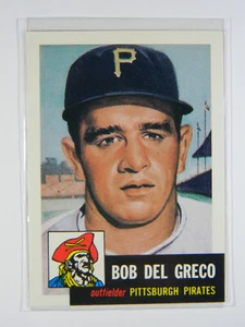 Bob del Greco #48 Pittsburgh Pirates-Topps serie 1953-1991 preimpreso autógrafo - Imagen 1 de 2