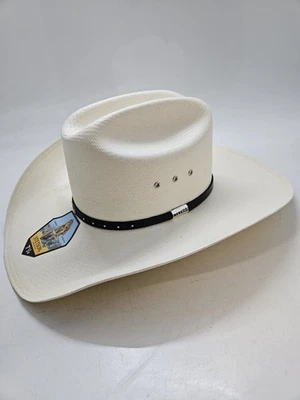 Chapéu de cowboy Stetson 10X palha Hagerman natural masculino tamanho 7 1/4 - Imagem 1 de 4