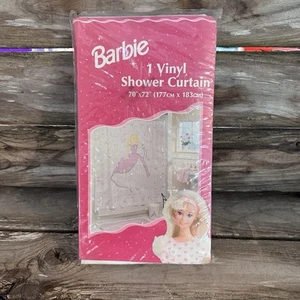 Vintage Barbie Shower Curtain 70 x 72" Beautiful Dress Vinyl Blonde Pink - Picture 1 of 5