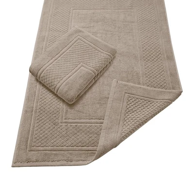 Beige Bath Mat - 100% Cotton Set of 2 Absorbent Bathmat - Bathroom Mats Quick... - Image 1 of 4