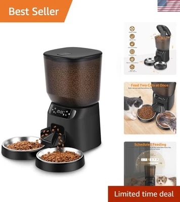 Alimentadores automáticos para gatos para dos gatos, 5L/20 tazas doble automático dispensador de alimentos para gatos... Foto 1 de 4