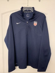 Nike USA Dri-Fit Jacket Men's L, 1/4 Zip Blue US National Performance Training - Picture 1 of 12