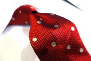 Bruno Marchesi  Silk Tie Necktie Red White Polka Dot - Picture 1 of 2