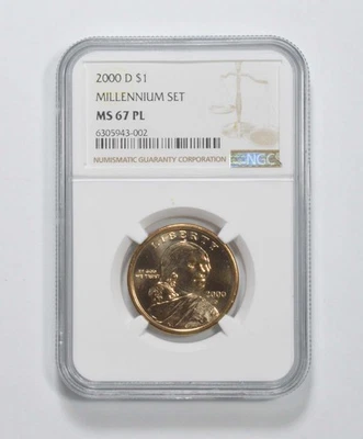 2000-D MS67 PL Millennium Sacagawea Dollar NGC PROOF LIKE *2351 - Image 1 of 4