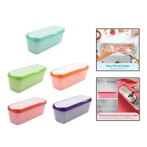 Ice Cream Container with Nonslip Base Storage Box for Yogurt Freezer Sorbet - Picture 1 of 24