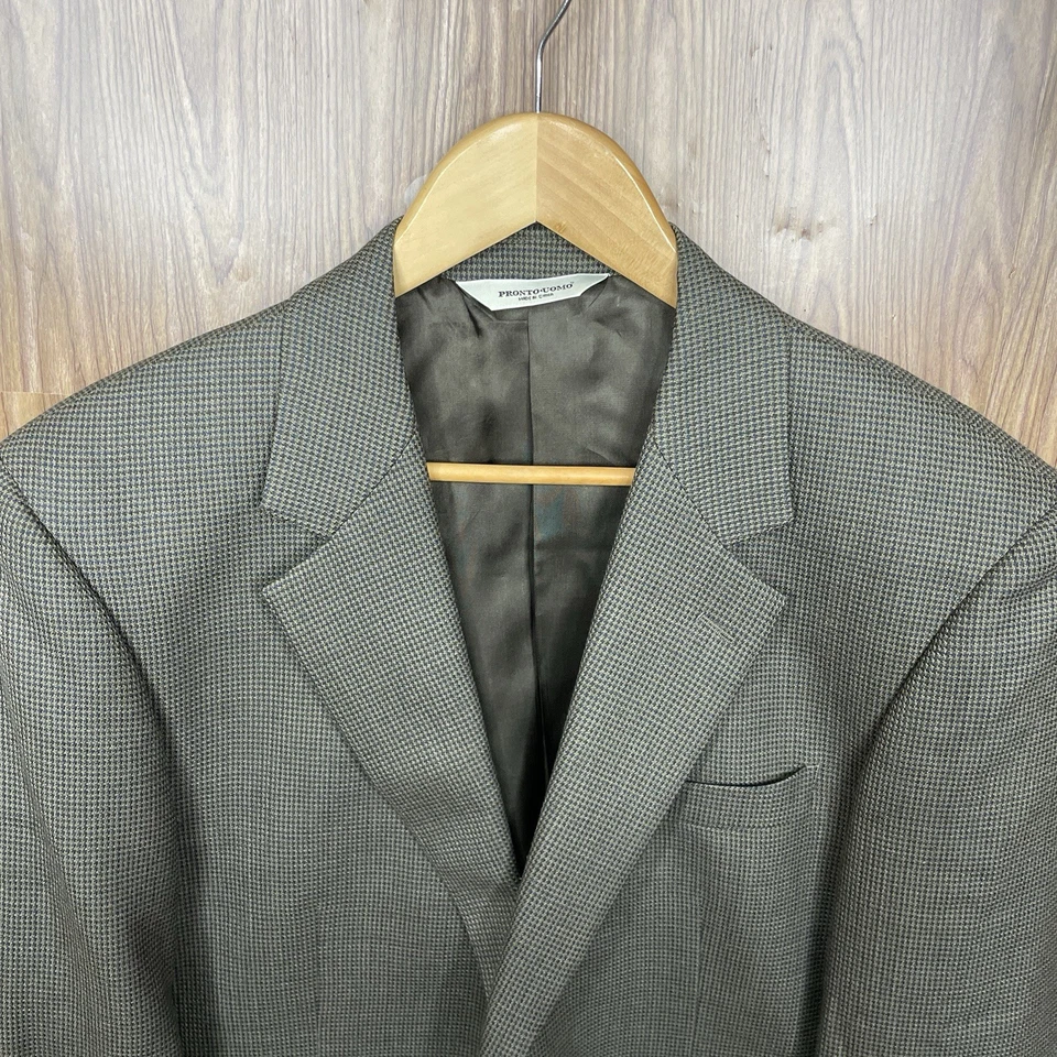Pronto Uomo Sport Coat Mens 42R Green Multicolor 100% Wool Two Buttons - Image 1 of 4