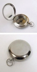 BRASS COMPASS 1.75" CHROME FINISH~ CAMPING ~ POCKET COMPASS ~ NAVIGATION ~ SCOUT - Picture 1 of 1