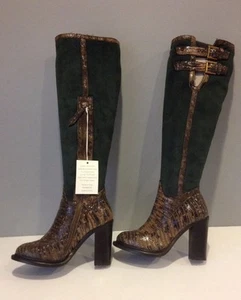 Italy UGG Collection Aldabella Knee High Twinface Sheepskin Leathe Tall Boot 5.5 - Picture 1 of 12
