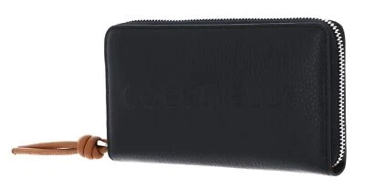 COCCINELLE Metallic Soft Wallet Grained Leather Noir / Cuir - Photo 1/4
