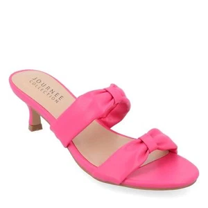 Journee Collection Women Dyllan Kitten Heel Slide Sandals Size US 7.5 Pink - Picture 1 of 5