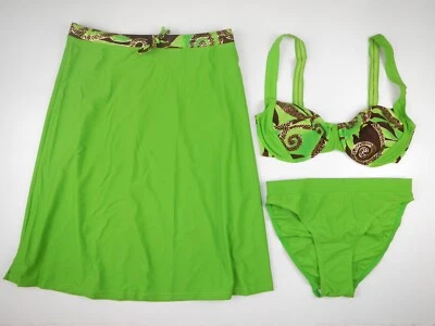 BIKINI Set Green Swimdress Women Beach Bathing Suit Swim Dress Skirt Cover Up - Image 1 of 4