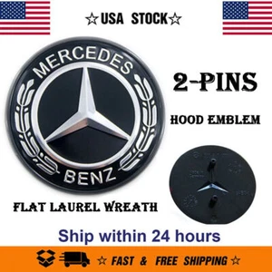FOR C CL CLK CLS E GL GLK ML SL R S Black Hood Emblem Badge Genuine OE - Picture 1 of 8