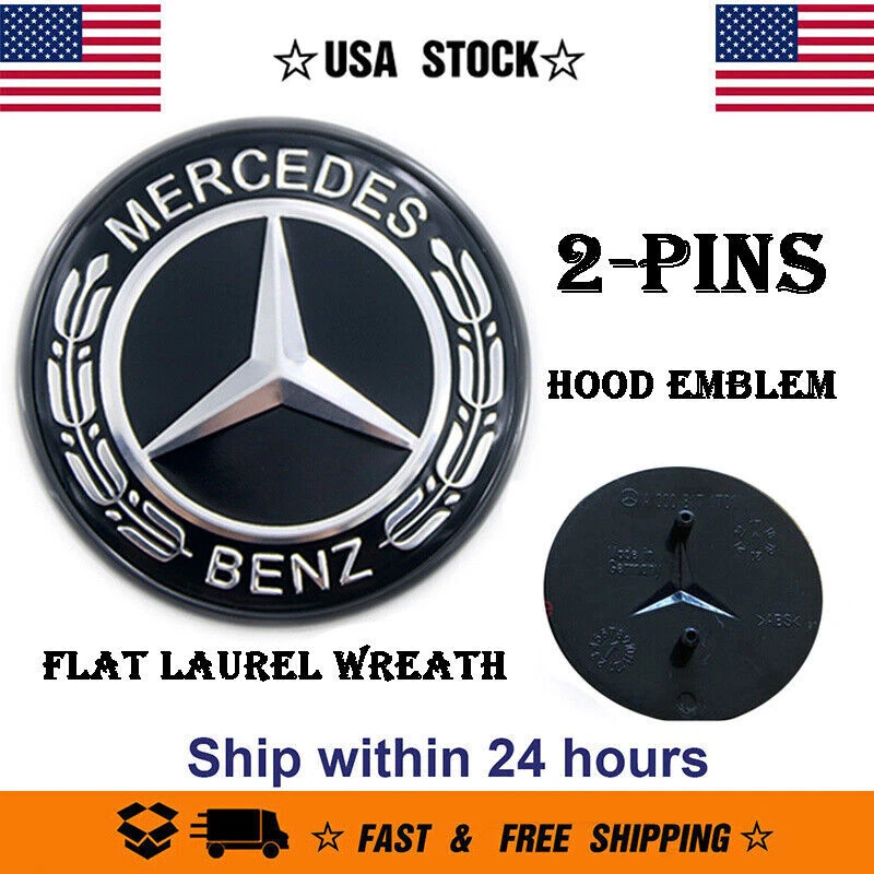 FOR C CL CLK CLS E GL GLK ML SL R S Black Hood Emblem Badge Genuine OE - Image 1 of 4
