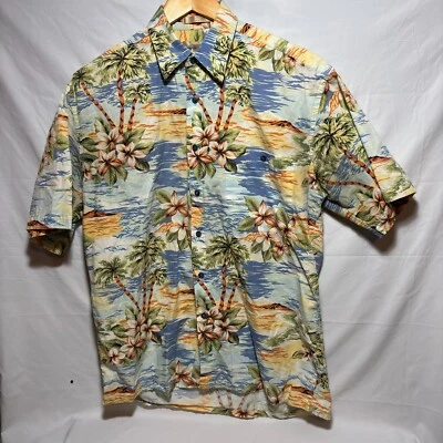 Vintage Campia Moda Hawaiian Shirt Men's Medium Floral Palm Tree Aloha Korea 90s - Image 1 of 4