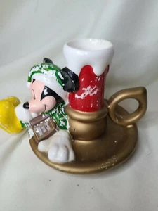 VINTAGE Teleflora Disney Mickey Mouse Tea Light Candle Holder Christmas Theme - Picture 1 of 9