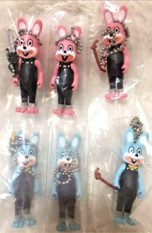 Silent hill 3 Robbie The Rabbit Key chain Mini Figure Blue & Pink 6 Set Unopned Cover