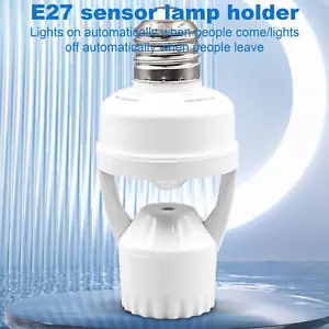 Motion Sensor Light Socket E27 Smart Lamp Bulb Holder Adapter Light Bulb Outlet - Picture 1 of 12