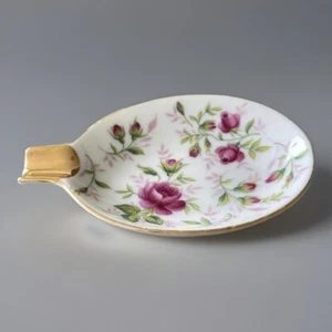 Cenicero de porcelana personal Lefton vintage con diseño floral - Imagen 1 de 9