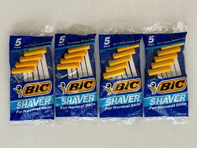Lote de 4 afeitadoras Bic vintage paquete de 5 nuevas maquinillas de afeitar selladas para piel normal 1991 EE. UU. Foto 1 de 3