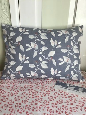 Bespoke John Lewis Viburnum Blue/Grey Linen Duck Feather Cushion 20" x 14" NEW - Image 1 of 4