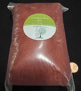 Needle Felting 100% Corriedale Wool Top Roving: FOXY RED ORANGE - 2 Ounces - Picture 1 of 4