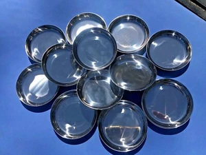 set of 12 brand new French inox coasters, ashtray, peanut cup, poker chip cup  - Picture 1 of 7