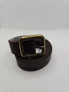 Topman Men Leather Dress Belt Small Brown Regular Buckle To Fit 30-34 in Waist