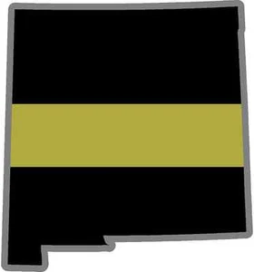 4" New Mexico NM State Thin GOLD Line Dispatcher Dispatch 911 Decal Sticker - Bild 1 von 1