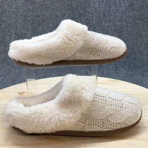 Dluxe By Dearfoams Slippers Womens 11-12 Carol Moccasin White Comfort Low Top - Picture 1 of 16