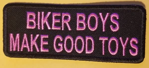 BIKER JUNGEN MAKE GOOD TOYS rosa Aufnäher ca. 1,5 x 3,75 Zoll - Bild 1 von 2
