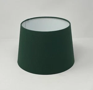Pantalla Cónica Verde Oscuro Algodón Imperio Pantalla de Luz - Imagen 1 de 10