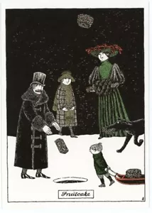 Edward Gorey - Fruitcake - unused Christmas Holiday Card - Picture 1 of 2