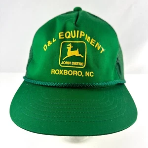 D&L Equipment John Deere Roxboro green trucker hat rope front - Picture 1 of 6