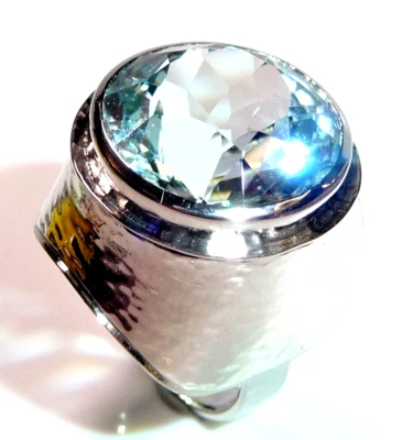 Ring 585 Gold imposant: 13.00 ct Aquamarin Größe frei wählbar zw. 53-59 12,6 gr - Bild 1 von 4